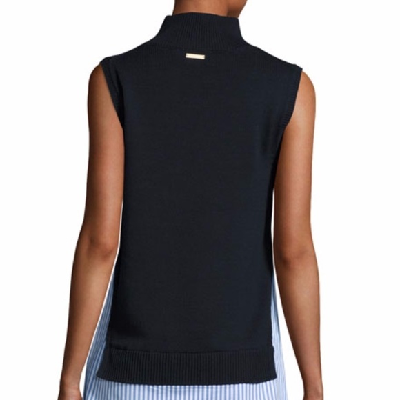 Michael Kors Sleeveless Mock-Neck Striped Sweater - Picture 2 of 6